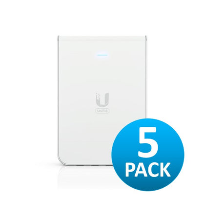Ubiquiti UniFi Wi-Fi 6 In-Wall, U6-IW-5, *5 Pack* , Wall-mounted Access Point with a Built-in PoE Switch,115 m²  Coverage