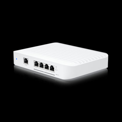 Ubiquiti UniFi Switch Flex XG - Layer 2 switch with (4) 10GbE RJ45 ports and (1) GbE, 802.3at PoE+ RJ45 input. Ubiquiti
