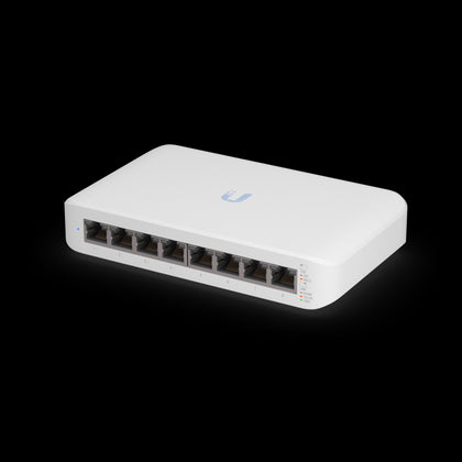 Ubiquiti UniFi Switch USW-Lite-8-POE, 4x PoE Output Ports, 52W PoE Supply, Fanless, Wall Mount Kit Included,
