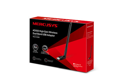 Mercusys MU6H AC650 High Gain Wireless Dual Band USB Adapter 200Mbps@2.4GHz 433Mbps@5GHz TP-LINK