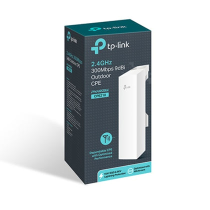 TP-Link CPE210 2.4GHz 300Mbps 9dBi Outdoor CPE Access Point 27dBm 5km Passive PoE MIMO antenna TP-LINK