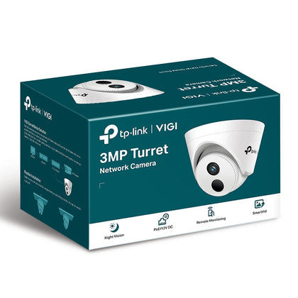 TP-Link VIGI C400HP-4 3MP Turret Network Camera, 4mm Lens, Smart Detection, Smart IR, WDR, 3D NDR, Night Vision, H.265+, PoE/12V DC TP-LINK