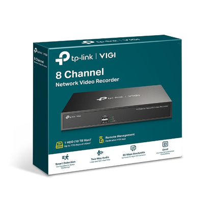TP-Link VIGI NVR1008H 8 Channel Network Video Recorder, 24/7 Continuous Recording, Up To 10TB (HDD Not Included), 4 Ch Playback, Up To 5MP (1-Ch) TP-LINK