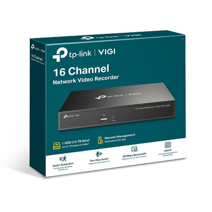 TP-Link VIGI NVR1016H 16 Channel Network Video Recorder, 24/7 Continuous Recording, Up To 10TB (HDD Not Included), 16 Channel Live View, Up To 8MP TP-LINK