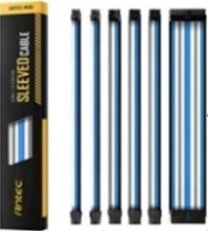 Antec PSU -  Sleeved Extension Cable Kit V2 - Blue / White / Black . 24PIN ATX, 4+4 EPS, 8PIN PCI-E, 6PIN PCI-E, Compatible with Standard PSU Antec