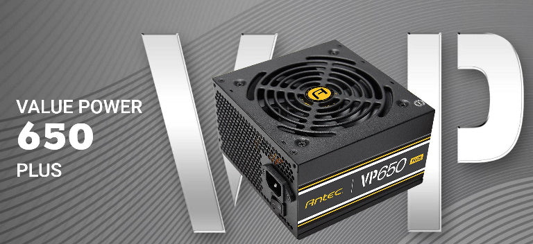 Antec VPP 650w 80 PLUS @ 85% Efficiency AC 120V - 240V, Continuous Power, 120mm Silent Fan. ATX Power Supply, PSU,3 Years Warranty. Antec