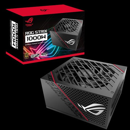 ASUS ROG-STRIX-1000G 1000W 80 PLUS Fully Modular Gold PSU, ROG Heatsinks, Axial-tech Fan Design, Dual Ball Fan Bearings, 0dB Technology ASUS