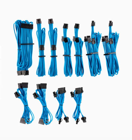 For Corsair PSU - BLUE Premium Individually Sleeved DC Cable Pro Kit, Type 4 (Generation 4) Corsair