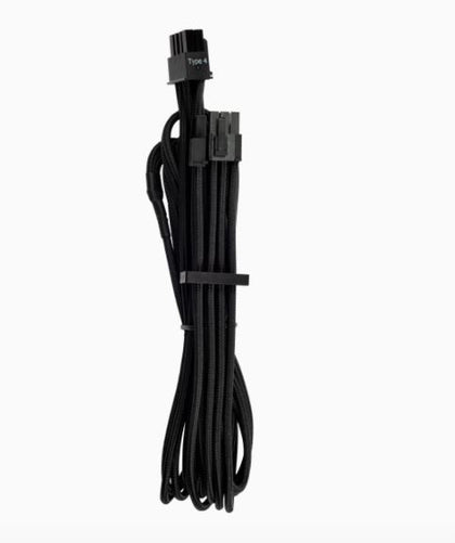 Corsair Premium Individually Sleeved PCIe Cables (Single Connector) Type 4 Gen 4 – Black Corsair