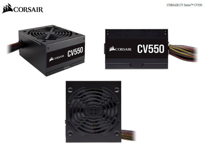 Corsair 550W CV Series CV550, 80 PLUS Bronze Certified, Up to 88% Efficiency,  Compact 125mm design easy fit and airflow, ATX PSU (LS) > CV650 Corsair