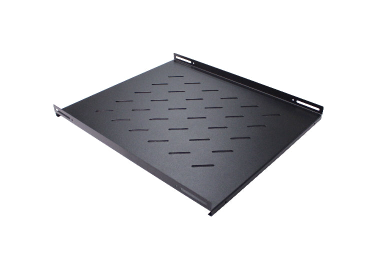 LDR Fixed 1U 550mm Deep Shelf Recommended for 19' 800mm Deep Cabinet - Black Metal Construction LDR
