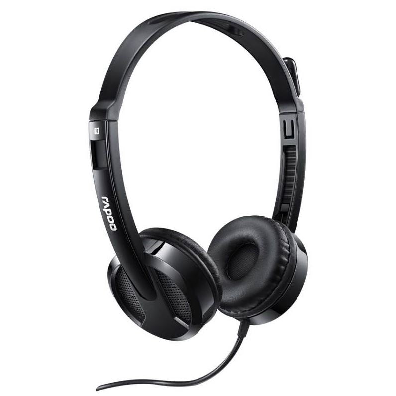 RAPOO H100 Wired Stereo Headsets - HD Voice Rotary Microphone Volume Adjustment 3.5mm Headphones (Buy 10 Get 1 Free) Rapoo