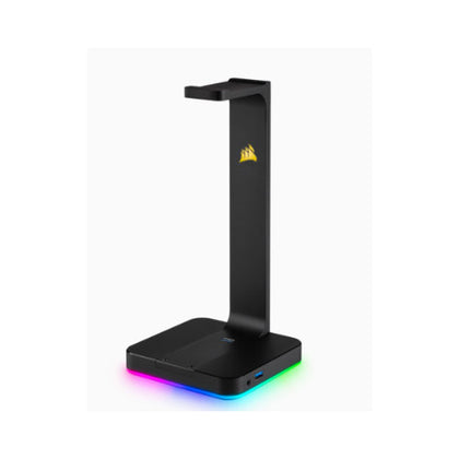 Corsair Gaming ST100 RGB - Headset Stand with 7.1 Surround Sound. Built in 3.5mm analog input. Dual USB 3.1 ports. Headphone (LS) Corsair
