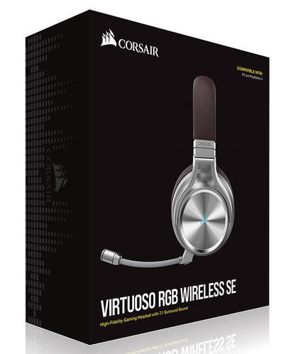 Corsair Virtuoso Wireless SE RGB, Espresso 7.1 Headset. High Fidelity Ultra Comfort, Broadcast Grade 9.5mm Microphone,  USB and 3.5mm Headphone Corsair