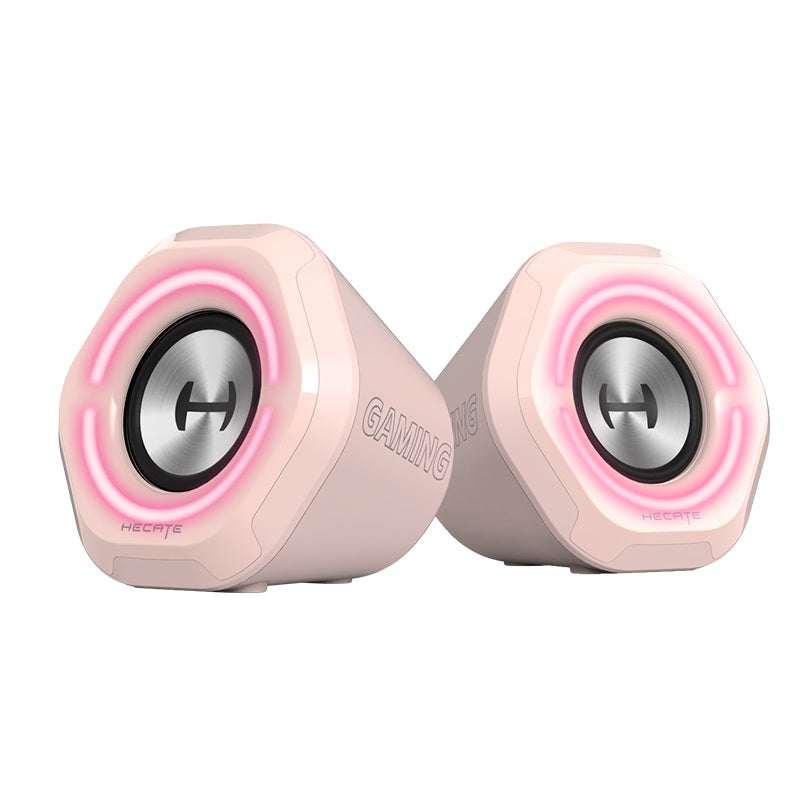 Edifier G1000 Gaming 2.0 Speakers System - Bluetooth V5.0/ USB Audio/ AUX Input/RGB 10 Light Effects/ 10W RMS Power - Pink EDIFIER