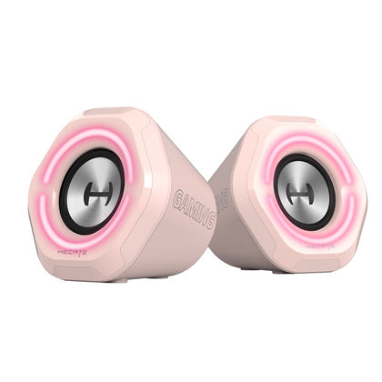 Edifier G1000 Gaming 2.0 Speakers System - Bluetooth V5.0/ USB Audio/ AUX Input/RGB 10 Light Effects/ 10W RMS Power - Pink EDIFIER