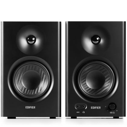 Edifier MR4 Studio Monitor - Smooth Frequency, 1' Silk Dome Tweeter, 4'  Diaphragm Woofer, Wooden, RCA TRS, AUX, Ideal for Content Creators -Black freeshipping - Goodmayes Online