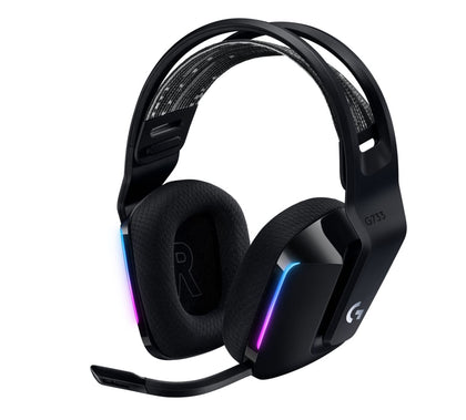 Logitech G733 Lightspeed Wireless RGB Gaming Headset Black USB Headphones Frequency Response: 20 Hz - Detchable Cardioid Unidirectional Microphone freeshipping - Goodmayes Online
