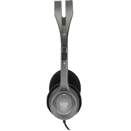 Logitech H110 Stereo Headset Over-the-head Headphones 3.5mm Versatile Adjustable Microphone for PC Mac (LS) Logitech