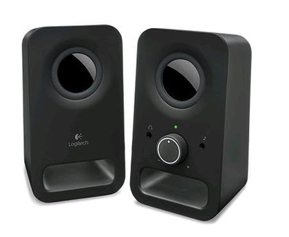 Logitech Z150 2.0 Stereo Speakers 6W Compact Size Easily Access to Power & Volume Control Headphone & Auxiliary Jack for TV PC Smartphone Tablet Logitech
