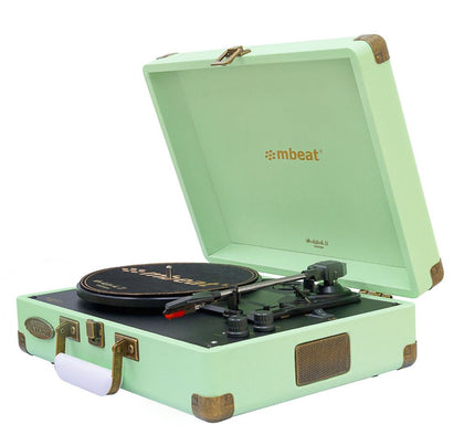 mbeat®  Woodstock 2 Tiffany Green Retro Turntable Player MBEAT
