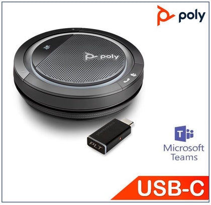 Plantronics/Poly Calisto 5300-M with USB-C BT600 dongle, Bluetooth Speakerphone, Teams certified, Portable and personal, Easy Connect and control POLY-P