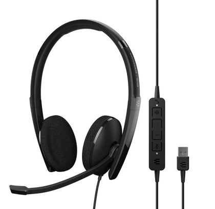 EPOS | Sennheiser ADAPT 160T USB II On-ear, double-sided USB-A headset with in-line call control and foam earpads. Certified for Microsoft Teams Sennheiser