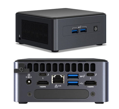 Intel NUC i5-1145G7 vPro 4.2 GHz 2xDDR4 SODIMM 2.5' M.2 SSD 4xDisplays Iris Xe Graphics HDMI USB-C DP mDP 2x USB 3.2 WiFi6 3xUSB GbE LAN BT no AC cord Intel