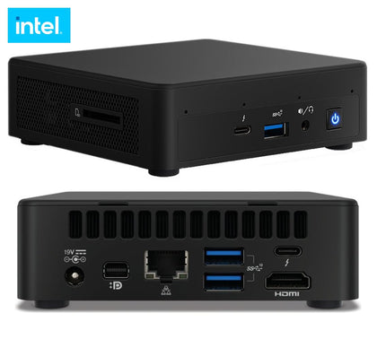 Intel NUC i7-1185G7 vPro 4.8 GHz 2xDDR4 SODIMM M.2 SSD 4xDisplays Iris Xe Graphics HDMI USB-C DP mDP 2xTB3 WiFi6 3xUSB GbE LAN BT no AC cord Intel