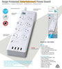 Sansai 8 Outlets & 4 USB Outlets Surge Protected Powerboard Master On/Off switch 1M lead & Right angle plug 230-240VAC IV Retail box Generic