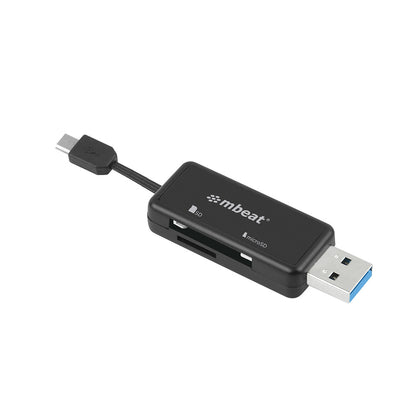mbeat® Ultra Dual USB Reader - USB 3.0 Card Reader plus Micro USB 2.0 OTG Reader - USB 3.0 SD/Micro SD card reader for PC/MAC. MBEAT