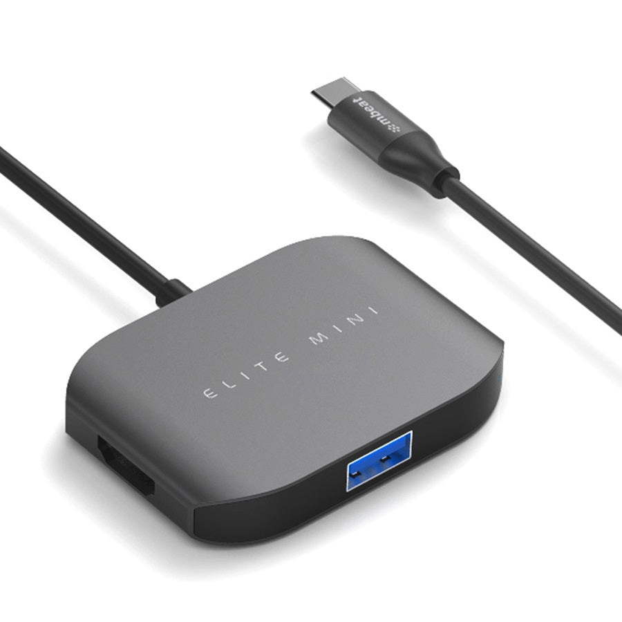 mbeat USB-C Multi-port Adapter (HDMI + USB 3.0×1 + USB 2.0×1) - Space Grey, Aluminium Design MBEAT