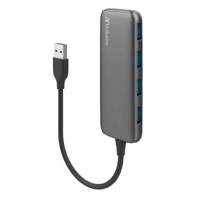 Verbatim USB A 3.0 Hub with 4x USB A 3.0 - Space Grey Verbatim