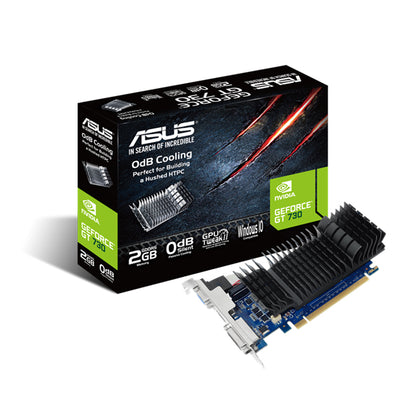 ASUS nVidia GeForce GT730-SL-2GD5-BRK 2GB GDDR5 Low Profile Graphics Card with Bracket For Silent HTPC Build (With I/O Port Brackets) ASUS