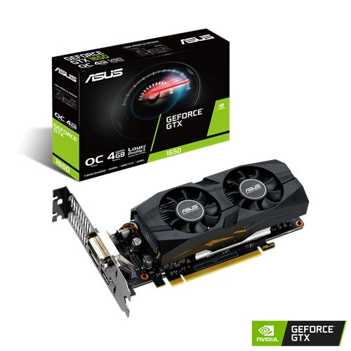 ASUS nVidia GTX1650-O4G-LP-BRK GTX 1650 OC Edition 4GB GDDR5, 1740 MHz Boost, 7680x4320, 3x Displays, 2xDP 1xHDMI ASUS