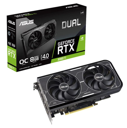 ASUS nVidia GeForce DUAL-RTX3060TI-O8GD6X 3060 Ti OC Edition 8GB GDDR6X, 1710 MHz Boost Clock