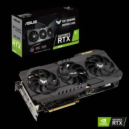 ASUS nVidia GeForce TUF-RTX3090-O24G-GAMING RTX 3090 24GB OC Ampere SM, 2nd Gen RT Cores, 3rd Gen Tensor Cores, Military Grade Capacitors ASUS