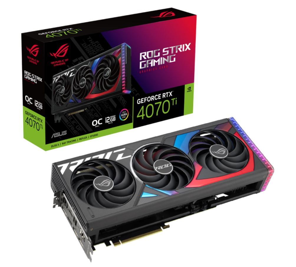 ASUS nVidia GeForce ROG-STRIX-RTX4070TI-O12G-GAMING RTX 4070Ti 12GB GDDR6X OC Edition ASUS