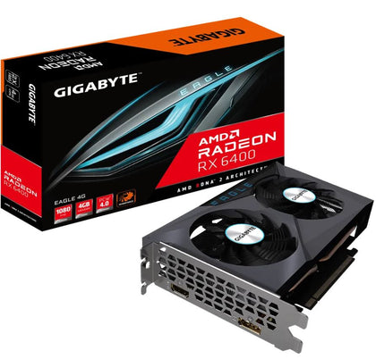Gigabyte AMD Radeon RX 6400 EAGLE 4G Video Card GDDR6,PCI-E 4.0,DisplayPort 1.4 x1 HDMI 2.1 x1 Gigabyte