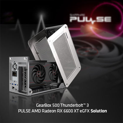 SAPPHIRE GEARBOX 500 With Sapphire Pulse AMD RX 6600 XT Bundle (ANZ) Thunderbolt 3, 8GB eGFX Solution, MAC/WIN OS Sapphire