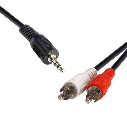 8Ware 3.5mm Stereo Plug to 2 x RCA Plug Cable - 2m, ideal for high-quality audio connections, available at GoodMayes Online