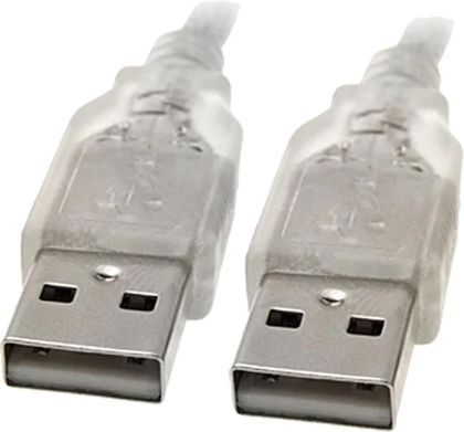 8Ware USB 2.0 Cable 3m - A to A Male to Male - Transparent Design for Fast Data Transfer