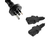 8Ware 1m Y-Split Power Cable with AU/NZ 3-pin Male Plug and 2x IEC-F C13 Socket