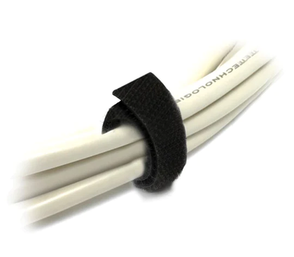 8Ware 25m x 12mm Velcro Cable Tie Roll in Black - Convenient cable management solution for a tidy workspace