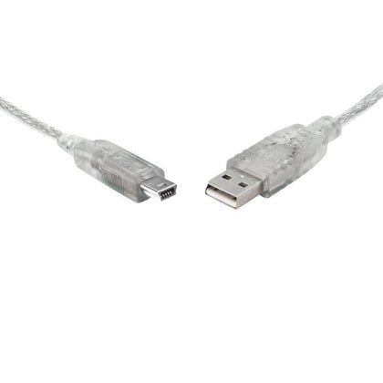 8ware USB 2.0 Cable 3m A to B - Transparent Metal Sheath - Goodmayes Online