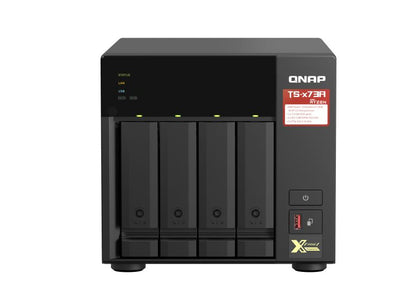 QNAP TS-473A-8G 4 Bay NAS 8G DDR4 AMD V1500B quad-core 2.2 GHz processor 2x M.2 2280 PCIe Gen3 x1 slots Hot-swappable 3xUSB 3.2 3YR WTY