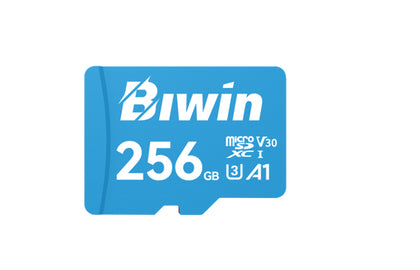 BIWIN MS100 256G  microSD3.0 Read & Write Speed up to 100MB/s & 50MB/s  case pack25/100 C10/U3/V30/A1 (64 GB-256 GB)