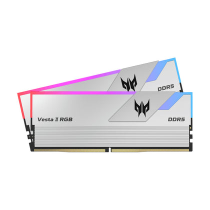 PREDATOR VESTAII 32GB 16GBx2 Silver RGB DDR5 Memory 6000Mhz 1R*8 CL32