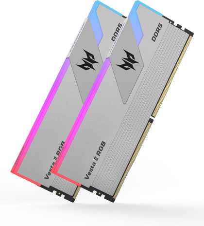 PREDATOR VESTAII 32GB 16GBx2 Silver RGB DDR5 Memory 6800Mhz1R*8 CL32