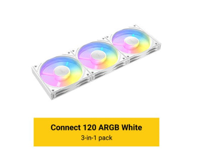 Antec C120 ARGB White 3PK Performance 120mm PWM Fan - FAN: 4-pin PWM | LED: 3-pin, Vibration Absorbing and Anti-Noise Pads